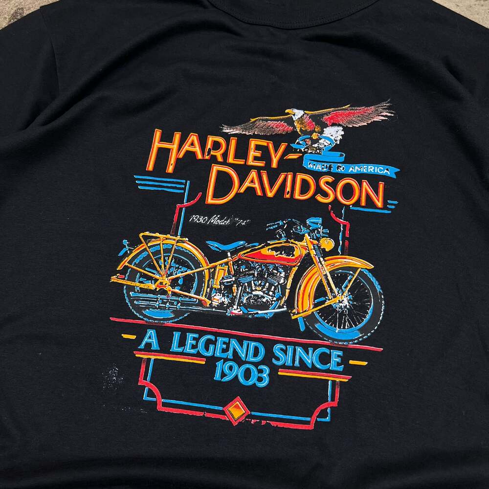 Vintage 90s Harley Davidson “A LEGEND SINCE 1903” Biker Grunge T Shirt Size L - Picture 2 of 6